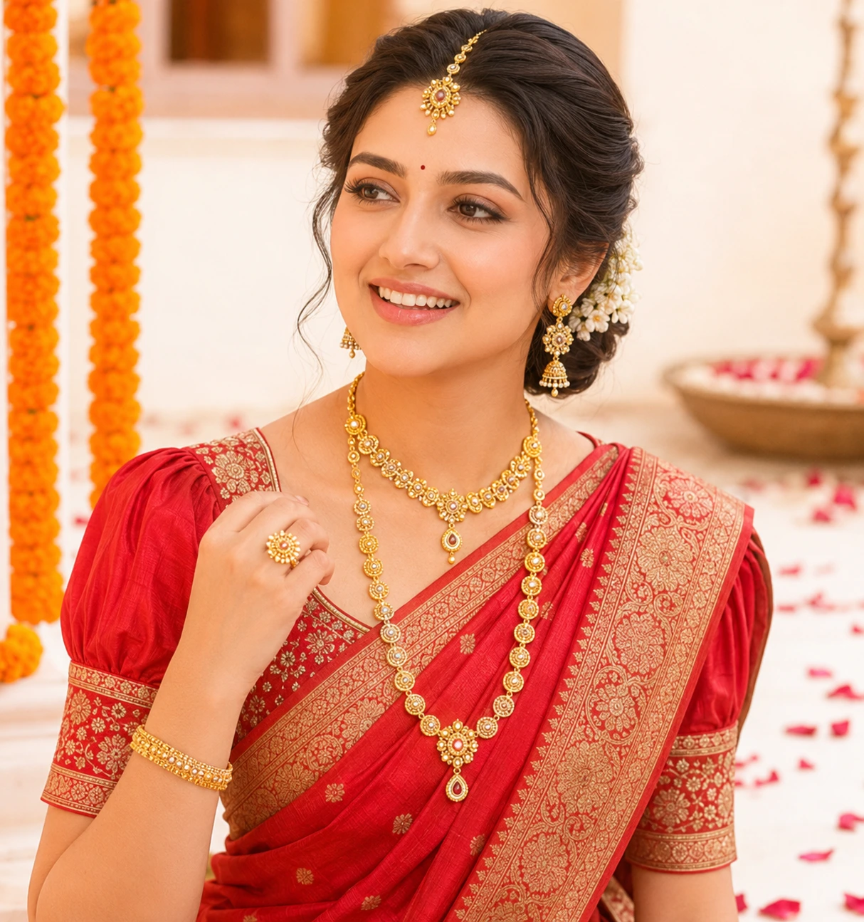 Model wearing luxury jewellery