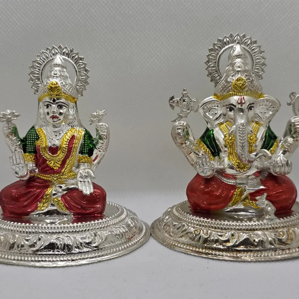 MahaLaxmi Ganesh Murti Silver Idol